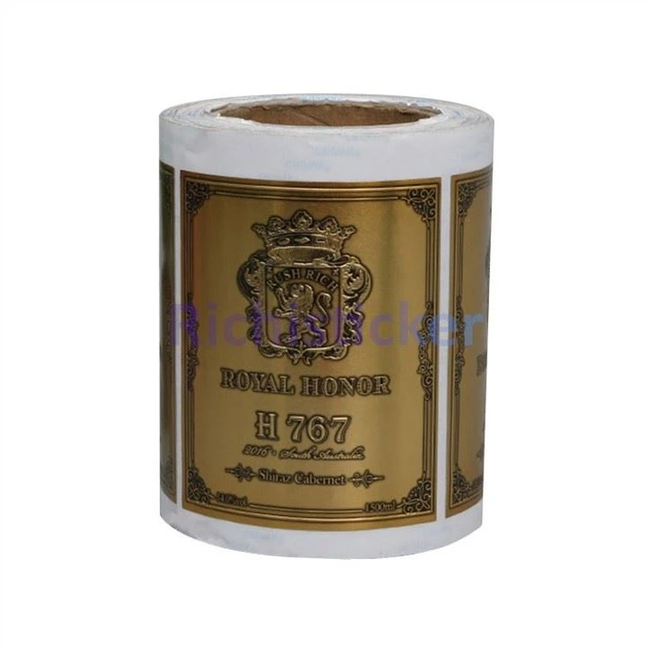 Metal Foil Wine Bottle Stickers